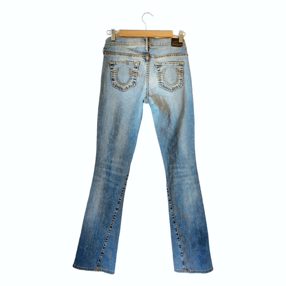 True Religion Becca Mid Rise Bootcut Light Wash Blue Denim Women's Jeans Size 28 - Picture 2 of 15